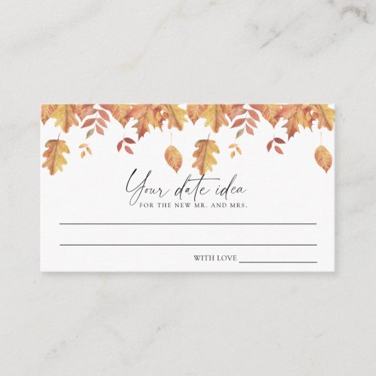 Fallende Blätter - Ideen für die Datumsnacht \ Dat Begleitkarte (Vorderseite)