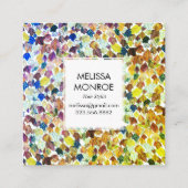 Fallende Blätter illustrierte Aquarellfarben farbi Rabattkarte (Rückseite)