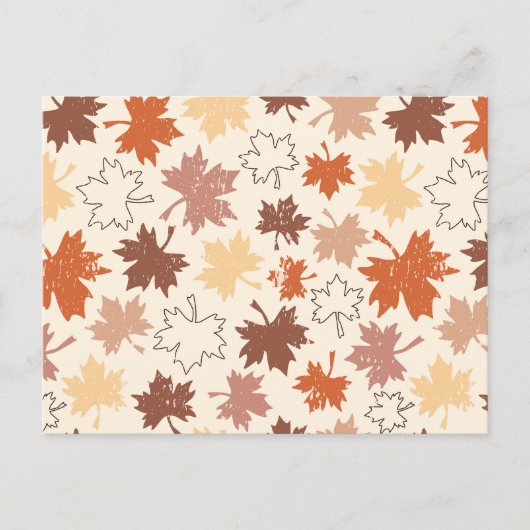 Fallende Blätter im natürlichen Erdherbstdesign Postkarte (Vorderseite)