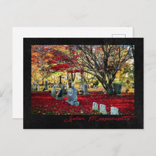 Fallende Blätter in Salem, Massachusetts Postkarte (Vorne/Hinten)