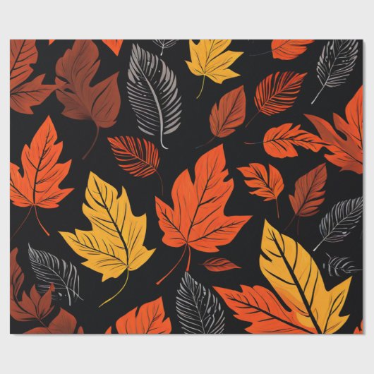 Fallende Blätter: klassisches Herbstdesign Geschenkpapier (Flach)
