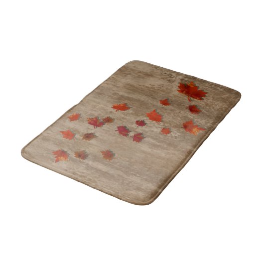 Fallende Blätter Landschaft Badematte (Schrägansicht)