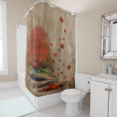 Fallende Blätter Landschaft Duschvorhang (Beispiel)