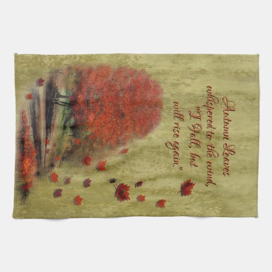 Fallende Blätter Landschaft Geschirrtuch (Horizontal)