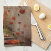 Fallende Blätter Landschaft Geschirrtuch (Viertel Falte)