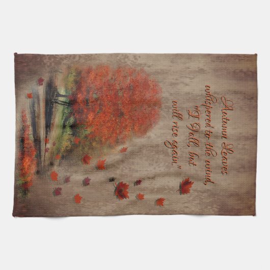 Fallende Blätter Landschaft Geschirrtuch (Horizontal)