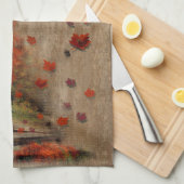 Fallende Blätter Landschaft Geschirrtuch (Viertel Falte)