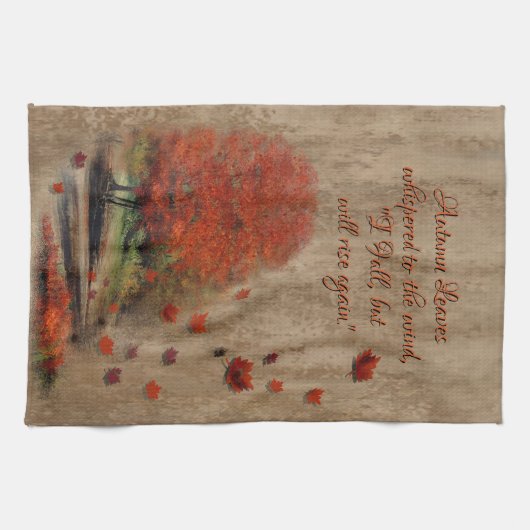 Fallende Blätter Landschaft Geschirrtuch (Horizontal)