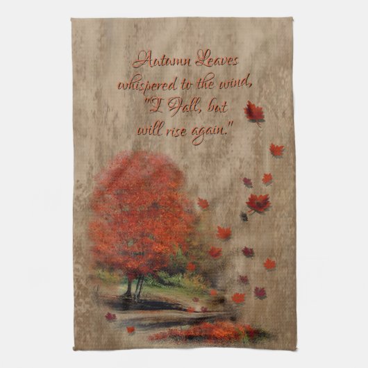 Fallende Blätter Landschaft Geschirrtuch (Vertikal)