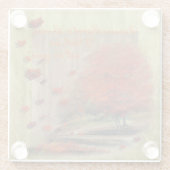 Fallende Blätter Landschaft Glasuntersetzer (Rückseite)