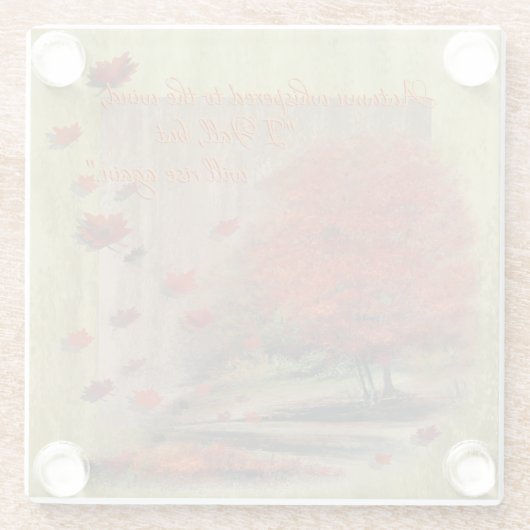 Fallende Blätter Landschaft Glasuntersetzer (Rückseite)