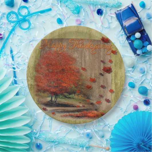 Fallende Blätter Landschaft Pappteller (Party)