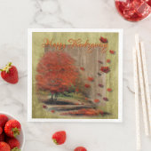 Fallende Blätter Landschaft Serviette (Beispiel)