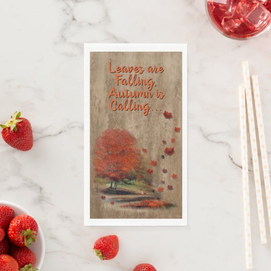 Fallende Blätter Landschaft Serviette (Beispiel)