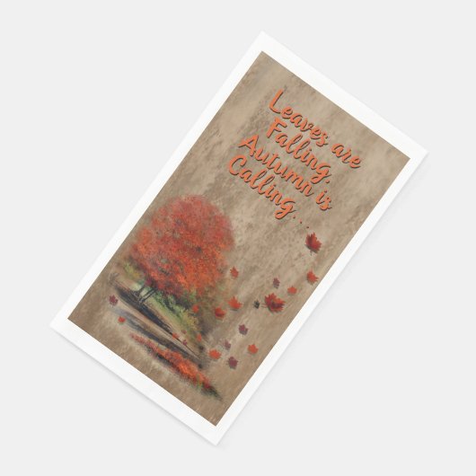 Fallende Blätter Landschaft Serviette (Ecke)
