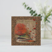 Fallende Blätter Landschaftsflachkarte (Stehend Vorderseite)