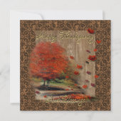 Fallende Blätter Landschaftsflachkarte (Vorderseite)