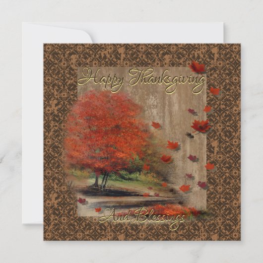 Fallende Blätter Landschaftsflachkarte (Vorderseite)