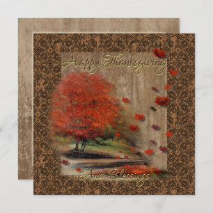 Fallende Blätter Landschaftsflachkarte