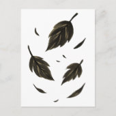 Fallende Blätter - Minimalistische Tinte Postkarte (Vorderseite)