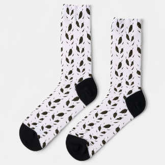 Fallende Blätter – Minimalistische Tinten-Natur au Socken