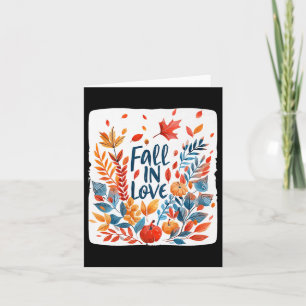 Fallende Blätter mit Liebe für Herbst und Paare Karte