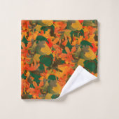 Fallende Blätter Muster für Herbst Badhandtuch Set (Waschlappen)