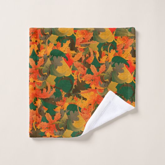 Fallende Blätter Muster für Herbst Badhandtuch Set (Waschlappen)