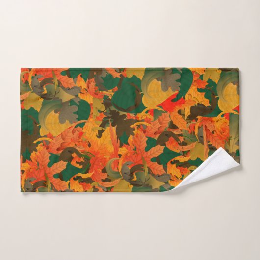Fallende Blätter Muster für Herbst Badhandtuch Set (Handtuch)