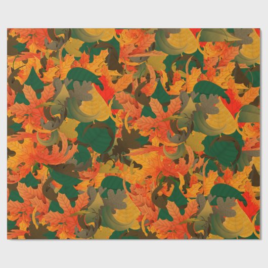 Fallende Blätter Muster für Herbst Geschenkpapier (Flach)