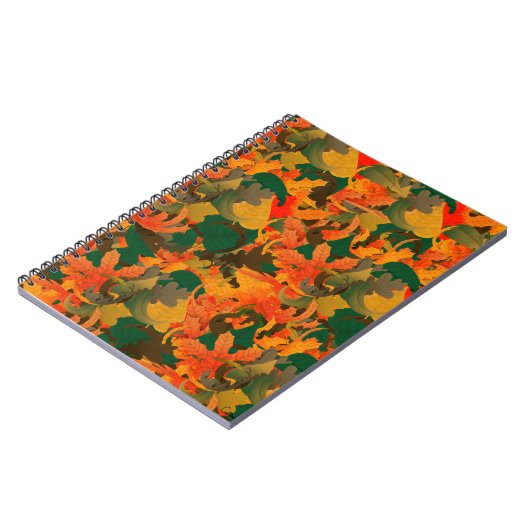 Fallende Blätter Muster für Herbst Notizblock (Linke Seite)