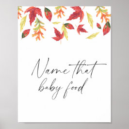 Fallende Blätter - nennen Sie das Babynahrung Poster