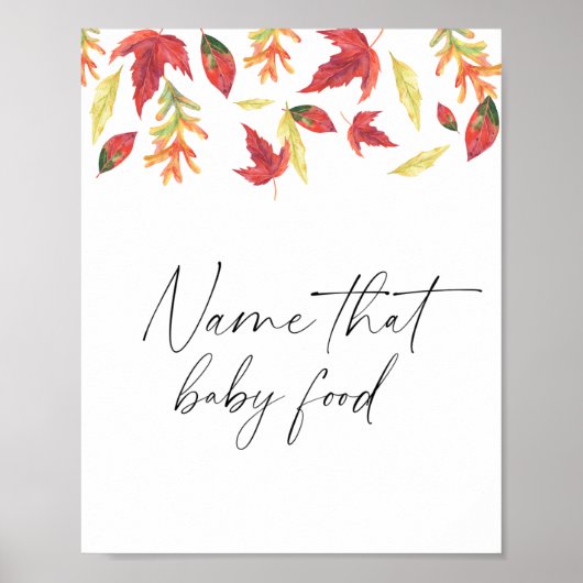 Fallende Blätter - nennen Sie das Babynahrung Poster (Vorne)