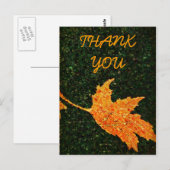 Fallende Blätter Ölgemälde Danke Postcard Postkarte (Vorne/Hinten)