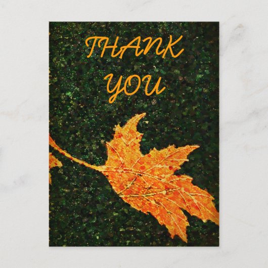 Fallende Blätter Ölgemälde Danke Postcard Postkarte (Vorderseite)