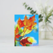 Fallende Blätter Postkarte (Stehend Vorderseite)