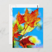Fallende Blätter Postkarte (Vorne/Hinten)