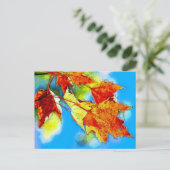 Fallende Blätter Postkarte (Stehend Vorderseite)