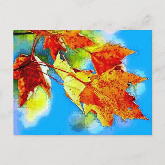 Fallende Blätter Postkarte (Vorderseite)
