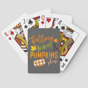 Fallende Blätter & Pumpkins Bitte Erntedank Spielkarten