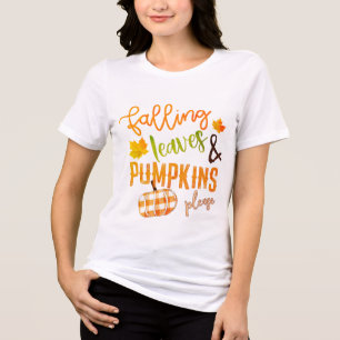 Fallende Blätter & Pumpkins Bitte Erntedank Tri-Blend Shirt