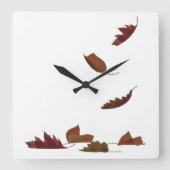Fallende Blätter Quadratische Wanduhr (Vorderseite)
