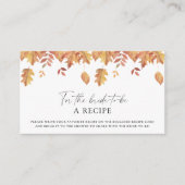 Fallende Blätter - Rezept für die Braut Begleitkarte (Vorderseite)