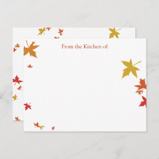 Fallende Blätter Rezeptkarte (benutzerdefinierte A Postkarte (Vorne/Hinten)