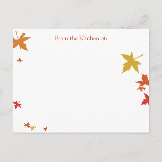 Fallende Blätter Rezeptkarte (benutzerdefinierte A Postkarte (Vorderseite)