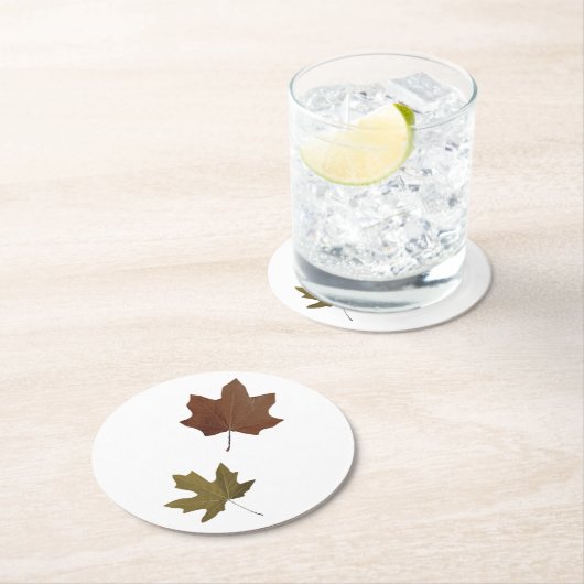 Fallende Blätter Runder Pappuntersetzer (Vor Ort)