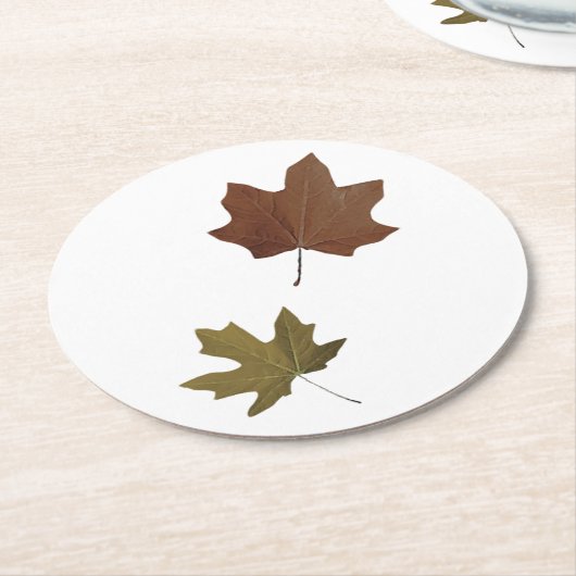 Fallende Blätter Runder Pappuntersetzer (Angewinkelt)