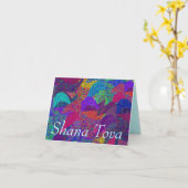 Fallende Blätter Shana Tova Card Karte (Gelbe Blume)