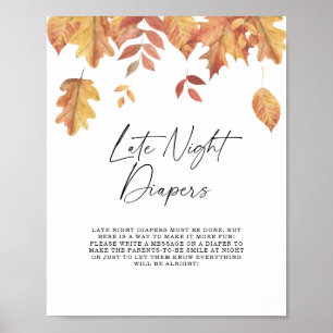 Fallende Blätter Späte Nacht Windeln Spiel Poster