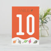 Fallende Blätter Tischnummer Card (Stehend Vorderseite)